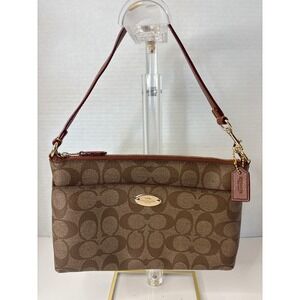 Coach Signature wristlet/shoulder bag Brown Tan F52619